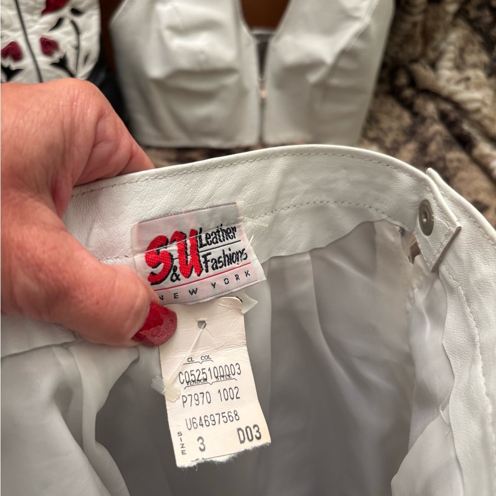 S&U Leather Fashions Vintage Genuine Leather Skirt and Top NEW WITH TAGS! - Picture 2 of 11